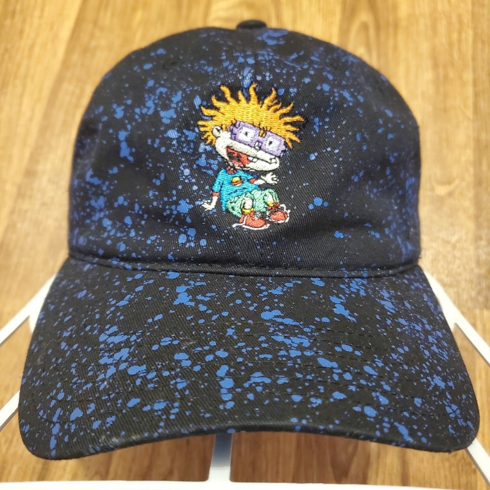 Nickelodeon Rugrats Hat Cap Adult Strapback Black‎ Chuckie Finster Logo